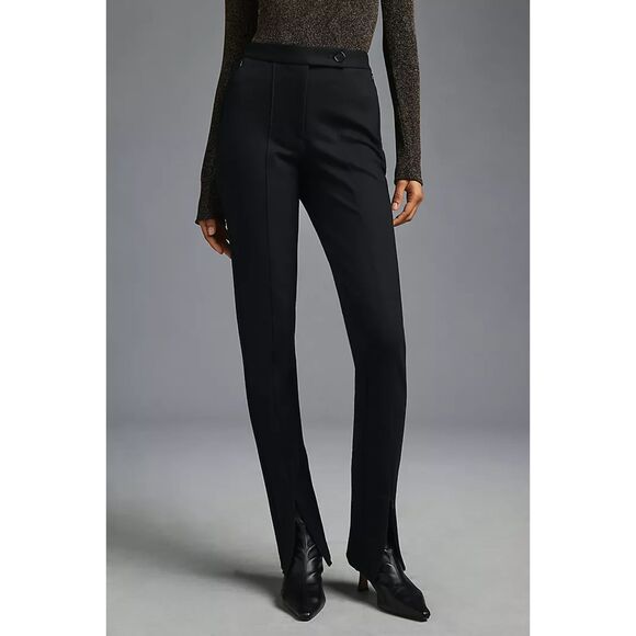 Maeve Anthropologie Ankle-Zip Black Stretch Skinny Pants size 0 - Picture 2 of 14
